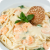 Tagliolini ao creme, camarão e espinafre